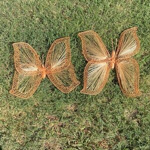 VTG Decorative Wicker Wire Butterfly Wall Art